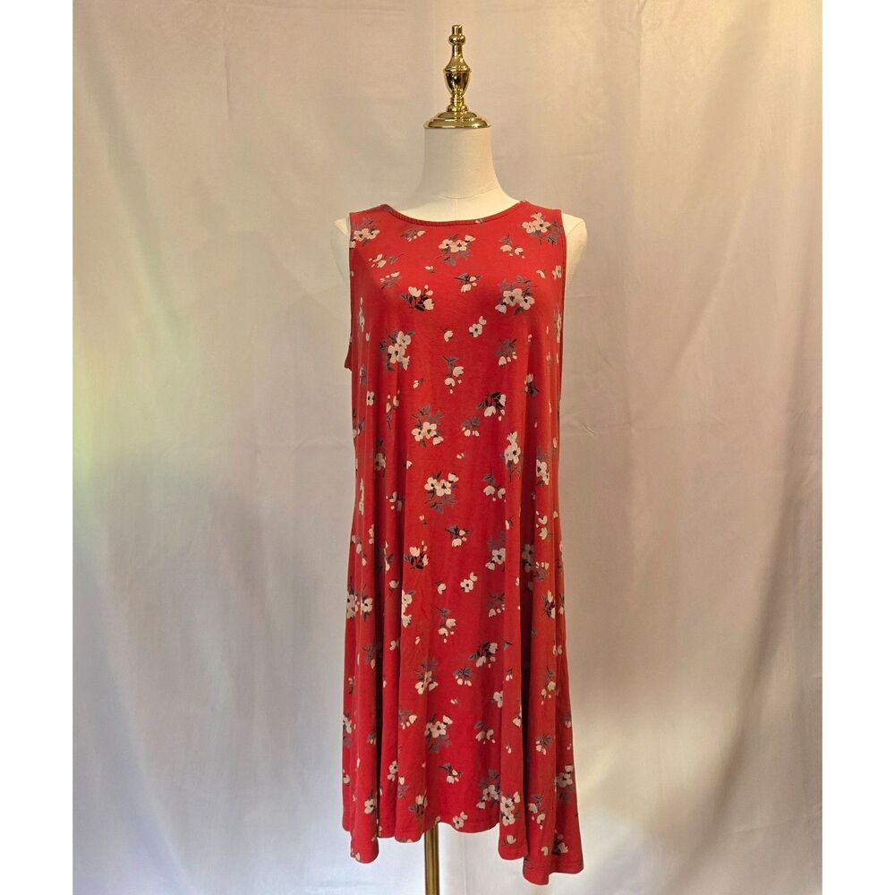 Red Floral Sleeveless Dress